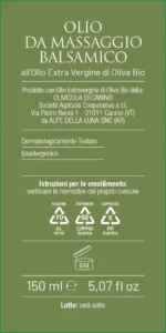 Etichetta - Olio da massaggio balsamico