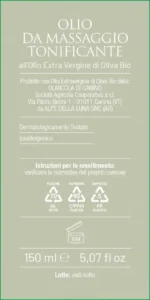 Etichetta - Olio da massaggio tonificante