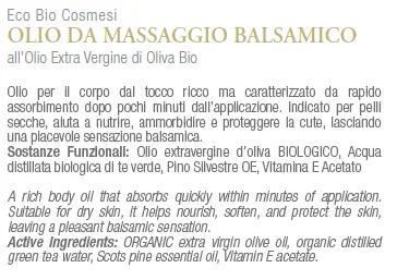 Etichetta - Olio da massaggio balsamico