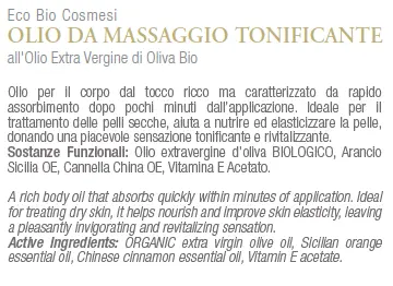 Etichetta - Olio da massaggio tonificante
